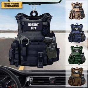 Personalized Police Christmas / Car Ornament Police Bulletproof Custom Shaped Acrylic Christmas / Car Ornament