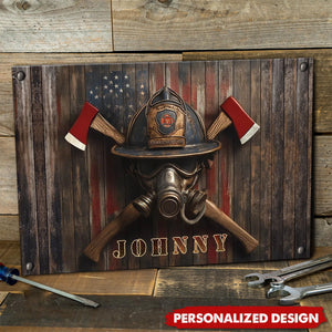 Firefighter's Honor Emblem-Personalized Metal Sign