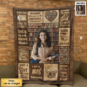 Just A Girl Who Loves Books  - Personalized Photo Blanket