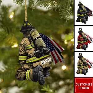 Personalized Firefighter Christmas Acrylic Ornament - 2024 New Release