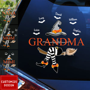Grandma Life Witch On Broom Personalized Decal
