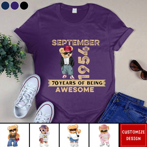 Made in Year Awesome Bear Unisex T- Shirt