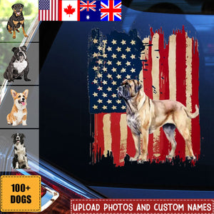 Personalized dog country flag printed decal - gift for dog lovers