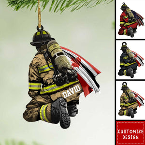 Personalized Firefighter Christmas Acrylic Ornament - 2024 New Release