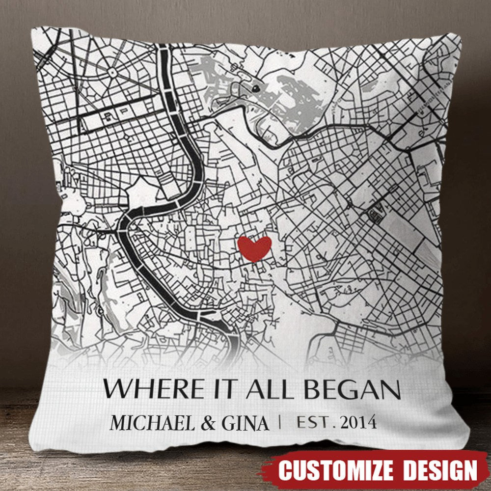The Beginning Of Forever - Couple Personalized Pillow - Gift For Anniversary