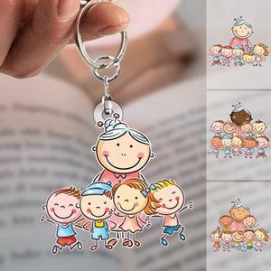 Gift For Grandma-Personalized Acrylic Keychain