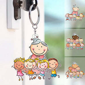 Gift For Grandma-Personalized Acrylic Keychain