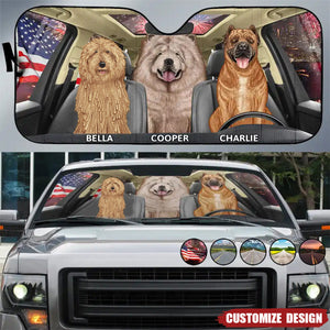 Dogs On The Drive - Personalized Auto Sunshade