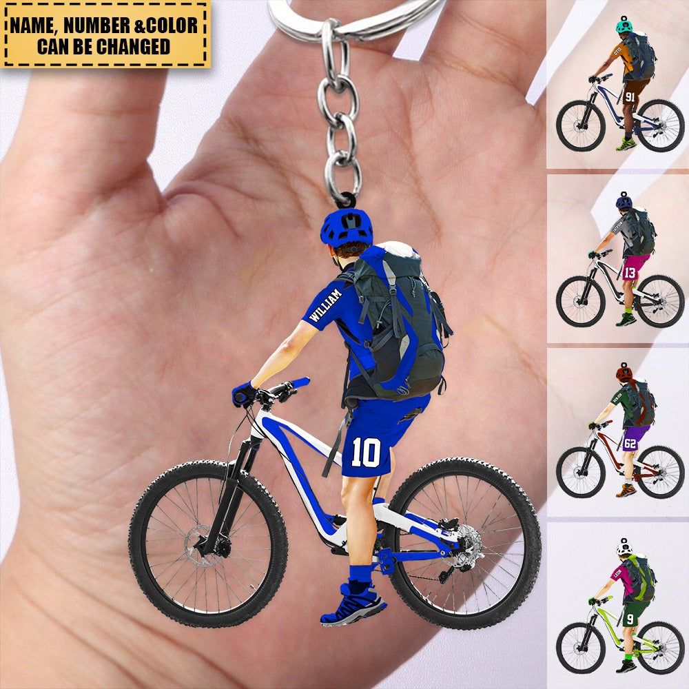 Personalized Apperance And Name  Acrylic Keychain - Gift For Mountain Bikers/Cycling Lovers