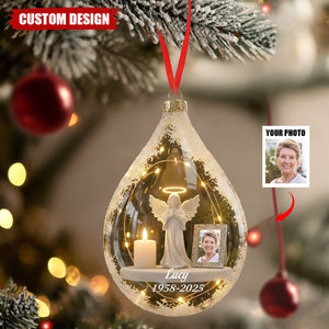 Personalized Angel and Candle Memorial Christmas Ornament – Memorial Gift