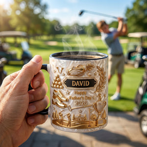 Personalized Golf Ceramic Mug - Father's Day Gift For Dad Grandpa