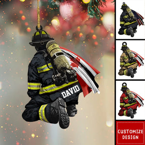 Personalized Firefighter Christmas Acrylic Ornament - 2024 New Release