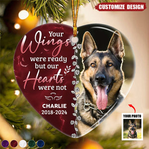 Custom Photo Forever In Our Hearts - Personalized Ceramic Ornament - Christmas Gift, Sympathy Gift For Family Members- 2024 New Release