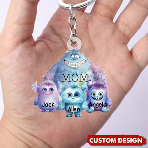 Monster Nana/Mama With Little Kids Personalized Keychain