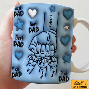 Best Dad/Grandpa - Personalized 3D Inflated Effect Mug - Gift For Cat Dad/Grandpa