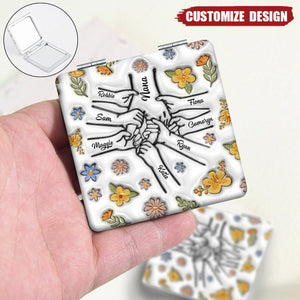 Personalized Square Compact Mirror - Gift For Mom, Grandma
