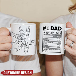 Dad #1 Nutrition Facts Hand Bump Personalized Mug