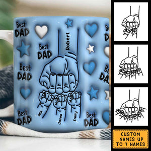Best Dad/Grandpa - Personalized 3D Inflated Effect Mug - Gift For Cat Dad/Grandpa