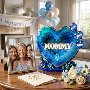 Personalized Heart-shaped acrylic plaque-gift for mom