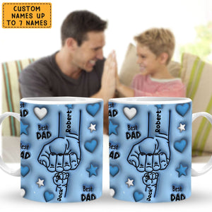 Best Dad/Grandpa - Personalized 3D Inflated Effect Mug - Gift For Cat Dad/Grandpa