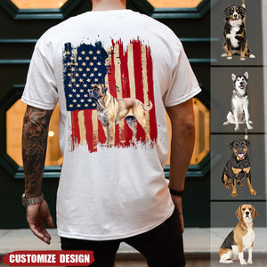 Personalized dog flag t-shirt - gift for dog lovers