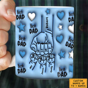 Best Dad/Grandpa - Personalized 3D Inflated Effect Mug - Gift For Cat Dad/Grandpa