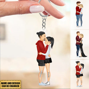 Personalized Hugging Couple Keychain - Gift For Couple