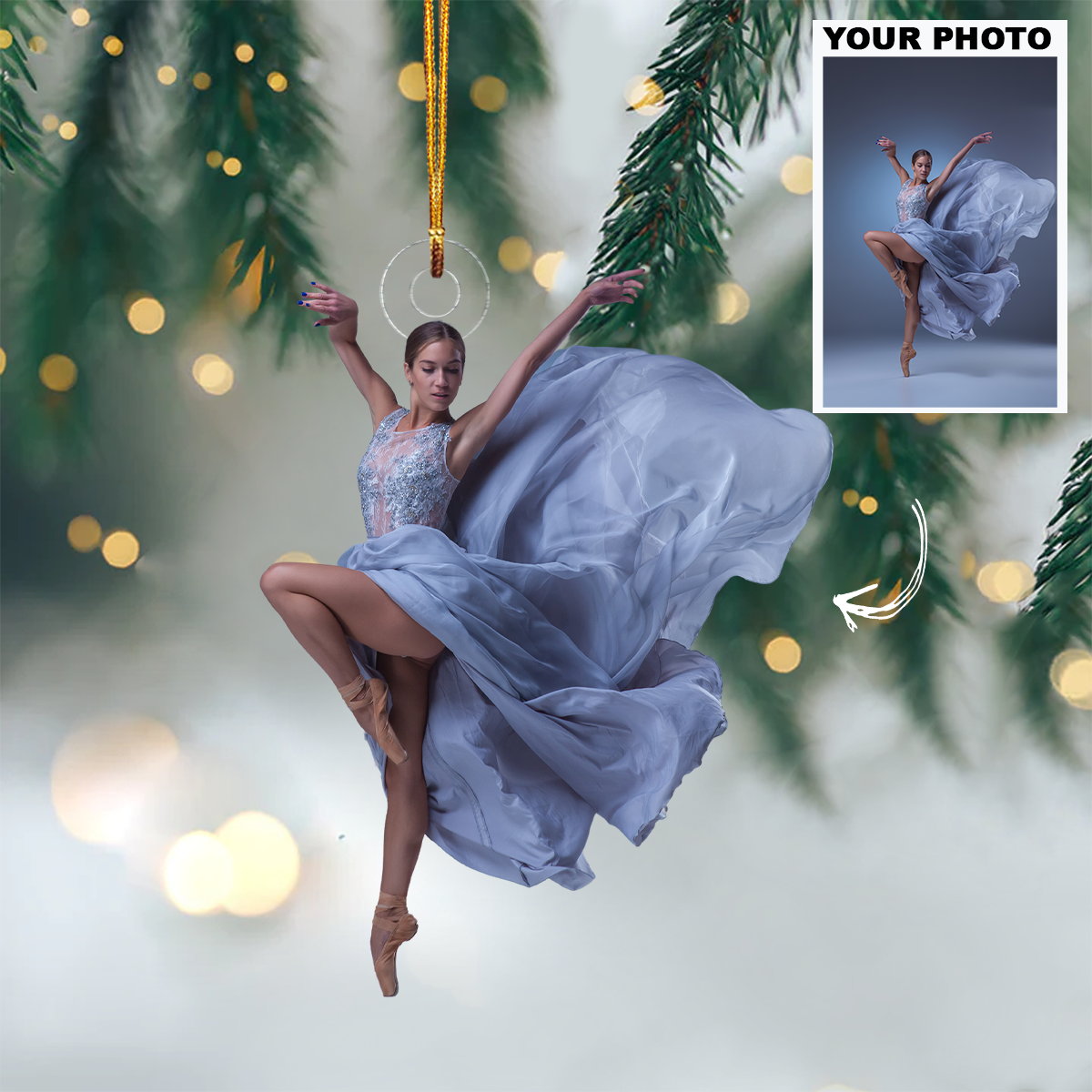 Personalized Ballet/Dancer Upload Photo Christmas Ornament