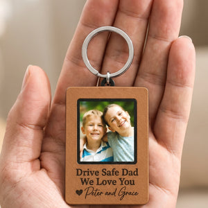 Personalized Photo Keychain for Dad – Drive Safe Gift, Father’s Day Gift from Kids