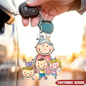 Gift For Grandma-Personalized Acrylic Keychain