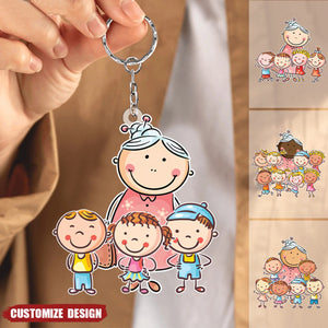 Gift For Grandma-Personalized Acrylic Keychain