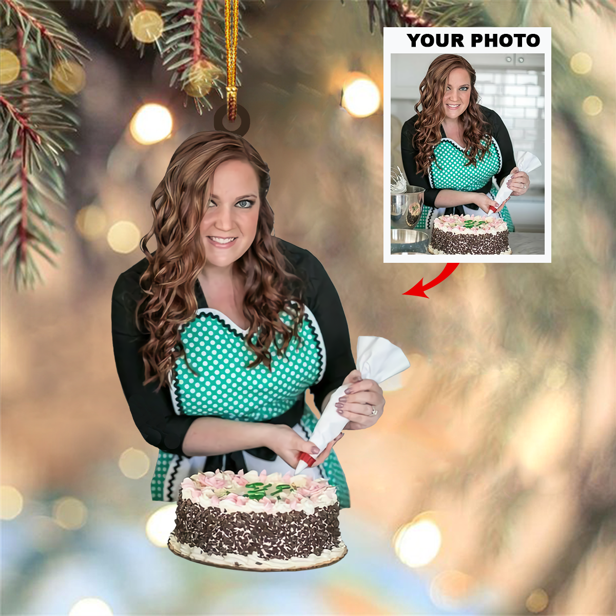Personalized Baking/Cooking Upload Photo Christmas Ornament