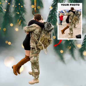 Personalized Army/Military Couple /Family Upload Photo Christmas Ornament