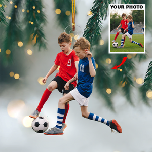 Personalized Soccer Player/Soccer Team Upload Photo Christmas Ornament