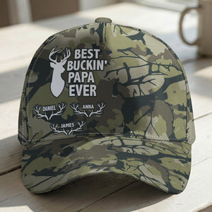 Father's Day Gifts, Best Buckin' Dad, Grandpa Ever - Personalized Cap