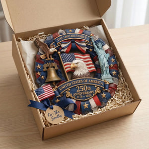 USA 250th Anniversary Wooden Plaque - Eagle Liberty Bell Decor
