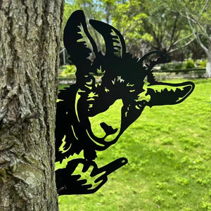 Goat Middle Finger Metal Decoration, Garden Metal Art, Yard Decoration, Goat Metal