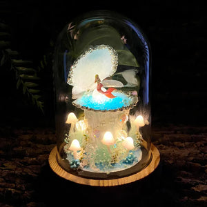 Fairy Tale Mermaid Night Light,Handmade Shell Pearl Light,Enchanted Decor for Bedroom Living Room, Fantasy Mermaid Lamp,Unique Birthday Gift