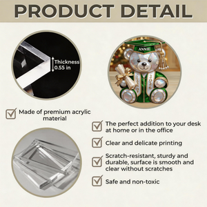 Personalized Class Of Graduation Bear Acrylic Plaque