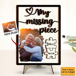Gift For Couple My Missing Piece 2-Layer Wooden Plaque