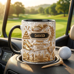 Personalized Golf Ceramic Mug - Father's Day Gift For Dad Grandpa
