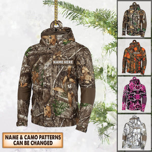Personalized Custom Christmas Ornament Gift For Hunter For Hunting Lovers- Hunting Camo Patterns Jacket Christmas Ornament