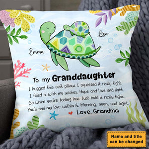 Gift For Granddaughter Turtle Hug This Personalized Pillow
