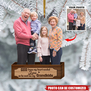 God Knew My Heart Needed Love - Personalized Custom Photo Arcylic Ornament - Christmas Gift For Family Member