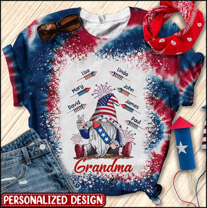 Grandma Firecrackers Grandkids Independence Day Personalized T-Shirt