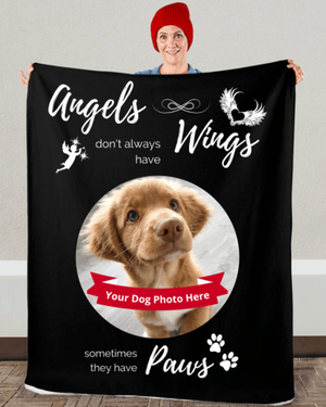 Soft & Cozy Sherpa Fleece Blanket - Angels don't always have wings sometimes they have paws