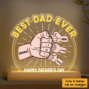 Gift For Dad Fist Bump Happy Father's Day Plaque LED Lamp Night Light