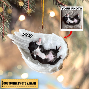 Memorial Pet Angel Wings - Personalized Custom Pet Photo Acrylic Ornament