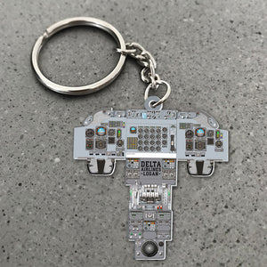 Personalized Airplane Cockpit Keychain, Gift For Airplane Lovers