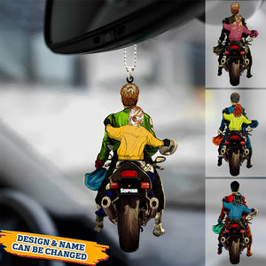 Personalized Biker Gift For Daughter/Granddaughter Acrylic Car Hanging Ornament